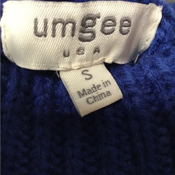 Umgee Women’s Cobalt Blue Oversized Balloon Sleeve Sweater Size S NWOT - Picture 5 of 6